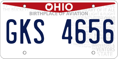 OH license plate GKS4656