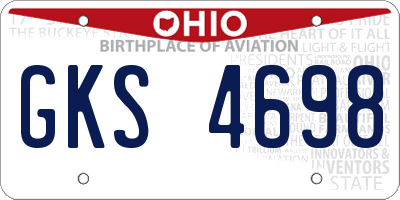 OH license plate GKS4698