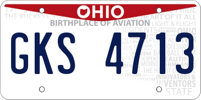 OH license plate GKS4713