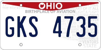 OH license plate GKS4735