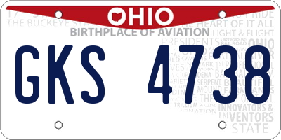 OH license plate GKS4738
