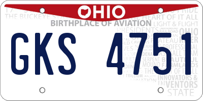 OH license plate GKS4751