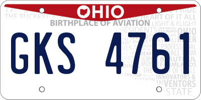 OH license plate GKS4761