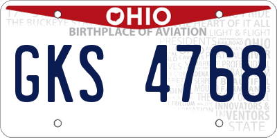 OH license plate GKS4768