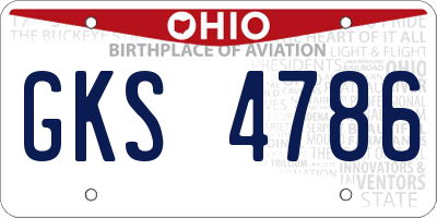 OH license plate GKS4786