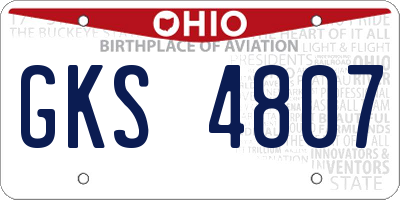 OH license plate GKS4807