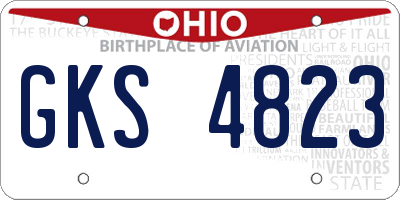 OH license plate GKS4823