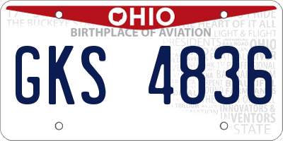 OH license plate GKS4836