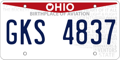 OH license plate GKS4837