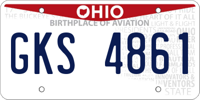 OH license plate GKS4861
