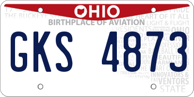 OH license plate GKS4873