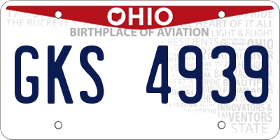 OH license plate GKS4939