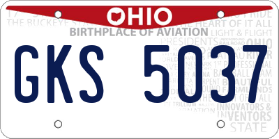 OH license plate GKS5037