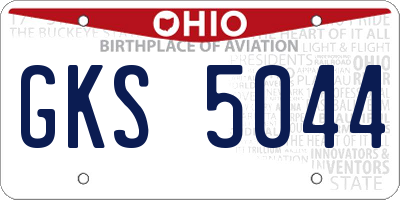 OH license plate GKS5044