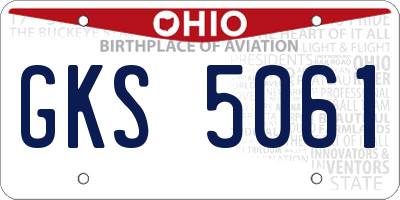OH license plate GKS5061