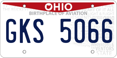 OH license plate GKS5066