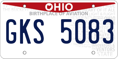 OH license plate GKS5083