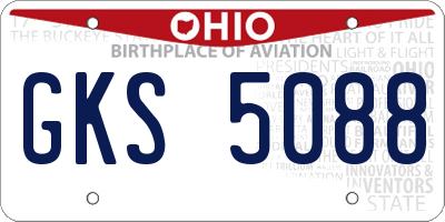 OH license plate GKS5088