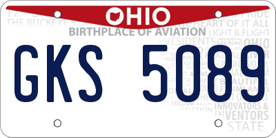 OH license plate GKS5089