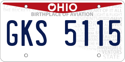 OH license plate GKS5115