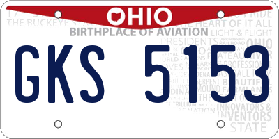 OH license plate GKS5153