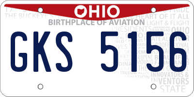 OH license plate GKS5156