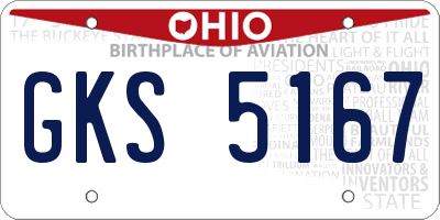 OH license plate GKS5167