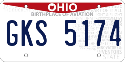 OH license plate GKS5174