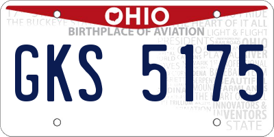 OH license plate GKS5175