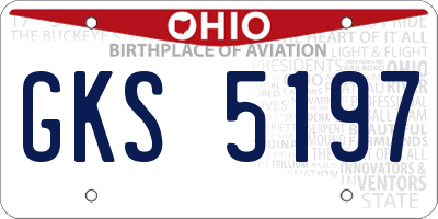 OH license plate GKS5197