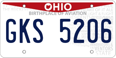 OH license plate GKS5206