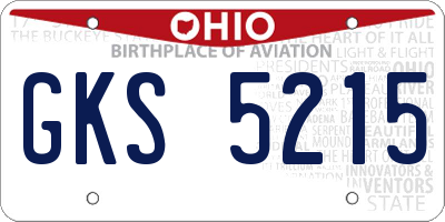 OH license plate GKS5215