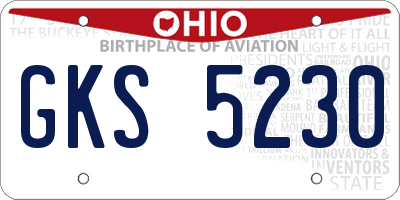 OH license plate GKS5230