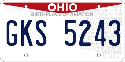 OH license plate GKS5243