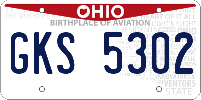 OH license plate GKS5302