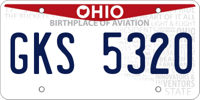 OH license plate GKS5320