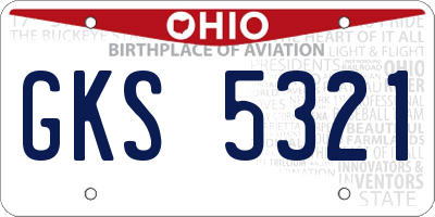 OH license plate GKS5321