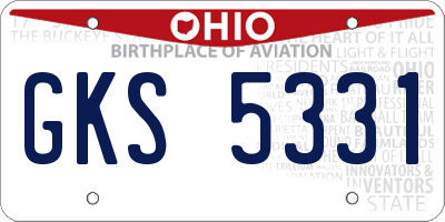 OH license plate GKS5331