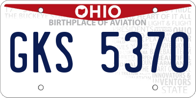 OH license plate GKS5370