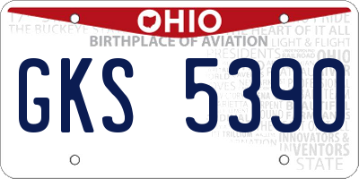 OH license plate GKS5390