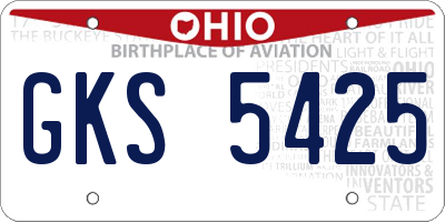 OH license plate GKS5425