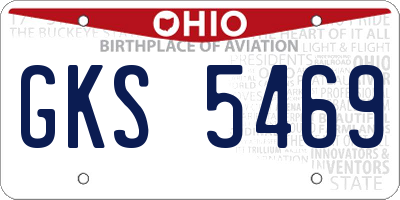 OH license plate GKS5469