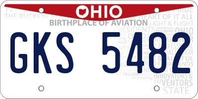 OH license plate GKS5482