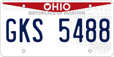 OH license plate GKS5488