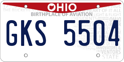 OH license plate GKS5504