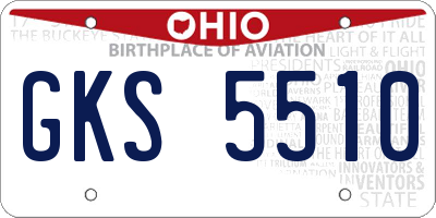 OH license plate GKS5510