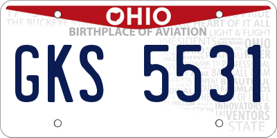 OH license plate GKS5531