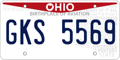 OH license plate GKS5569