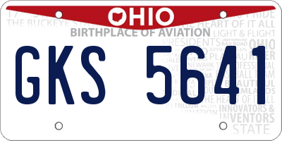 OH license plate GKS5641