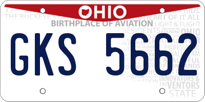 OH license plate GKS5662